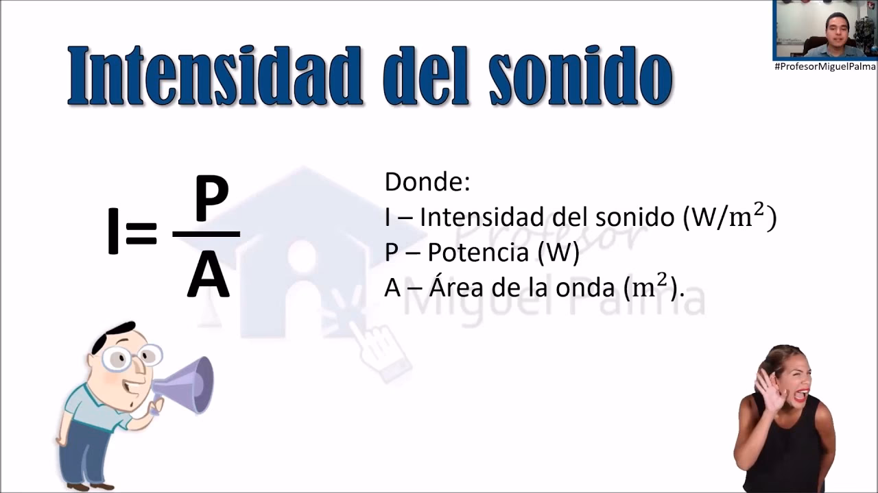¿Cuál es la fórmula para calcular la intensidad del sonido?