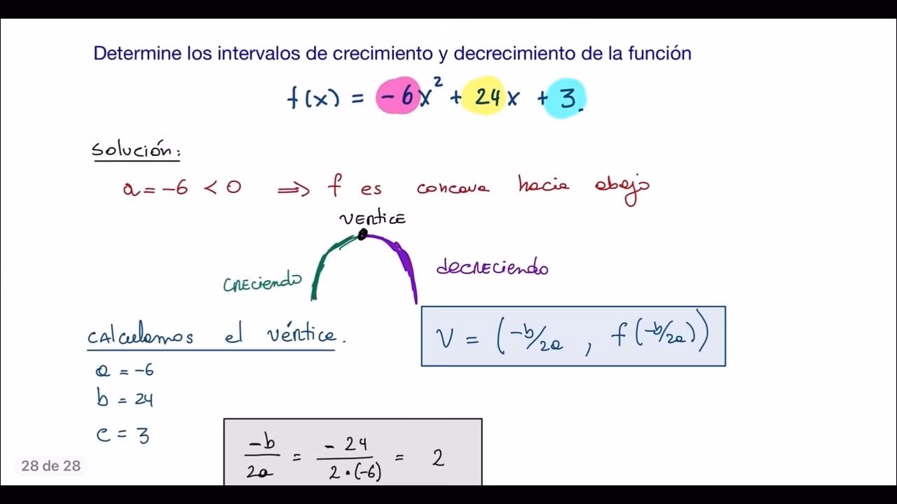 ¿Cómo calcular si es creciente o decreciente?