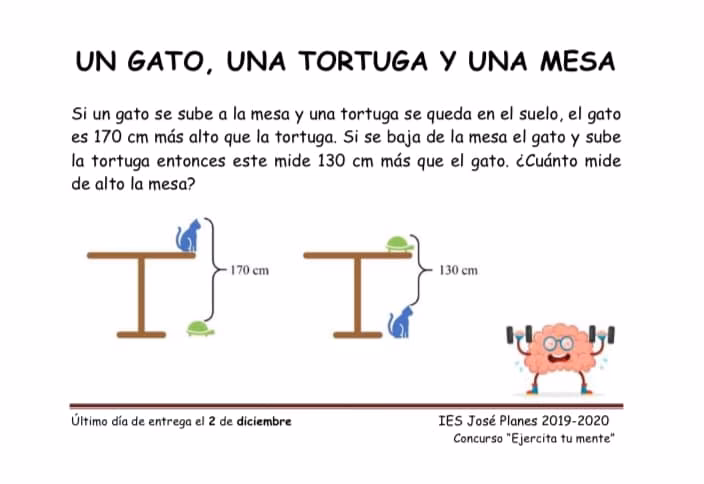 ¿Cuánto mide la mesa Acertijo?