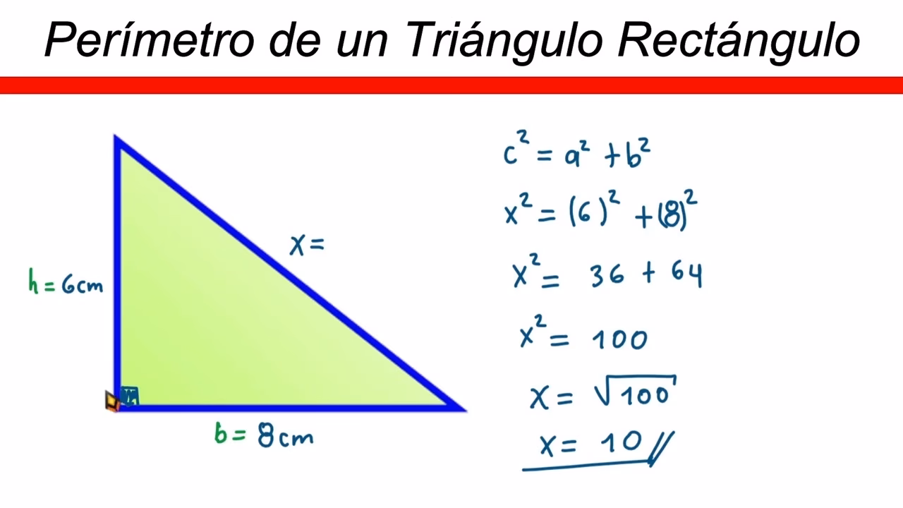 ¿Cuáles son las fórmulas de un triángulo rectángulo?