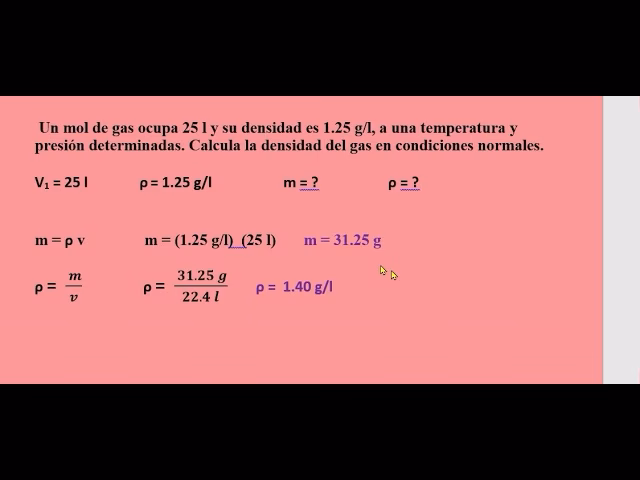 ¿Cómo calcular la densidad a una temperatura determinada?