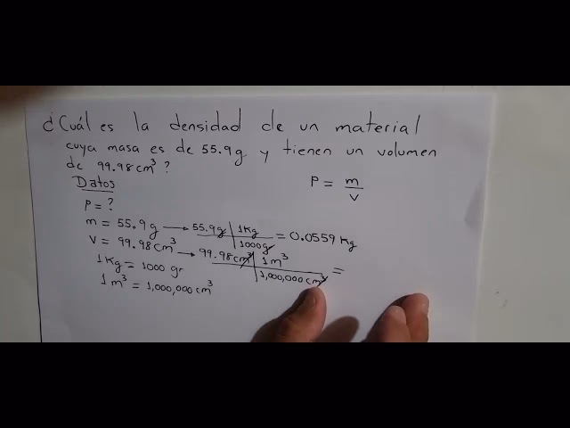 ¿Cómo calcular la densidad si solo tengo la masa?