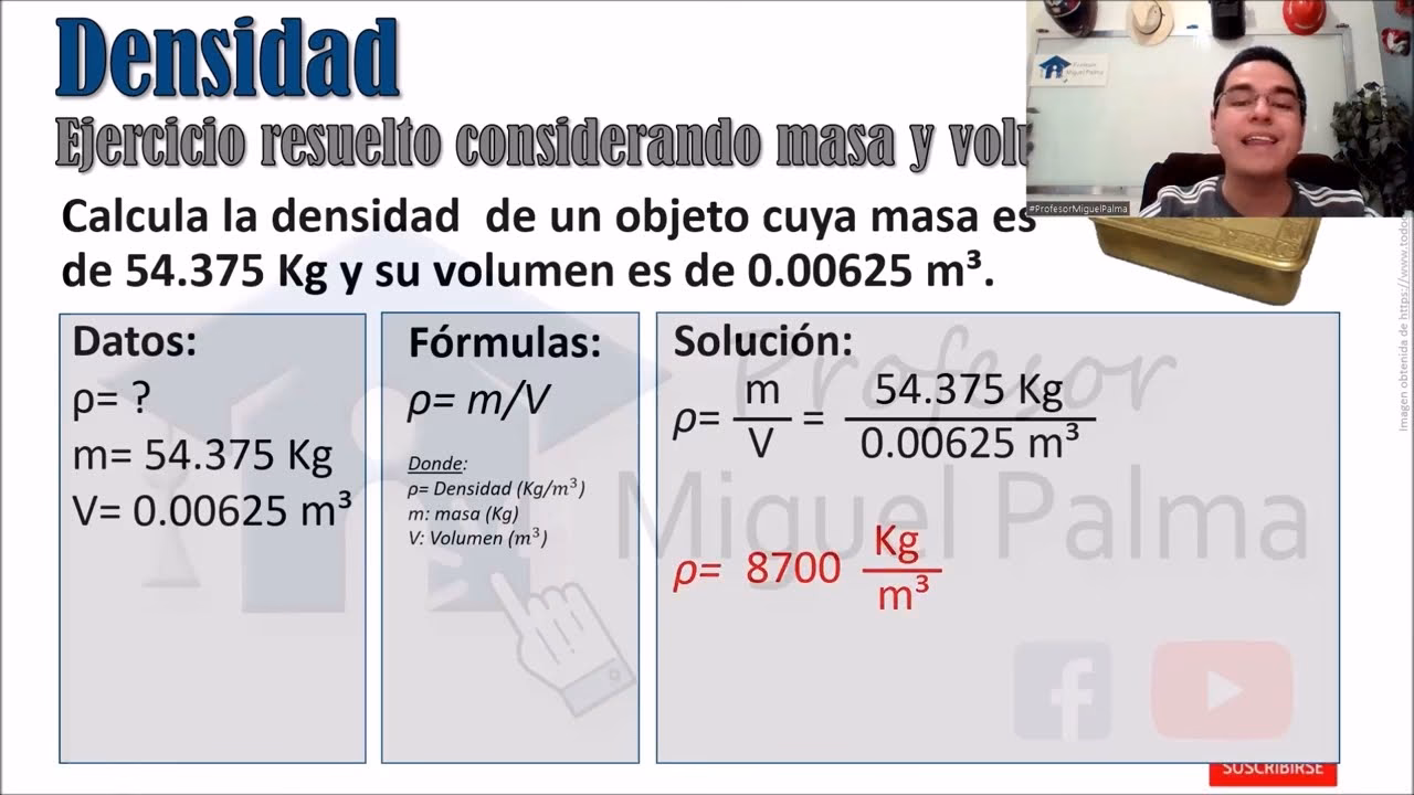 ¿Cómo se calcula la densidad de un material?