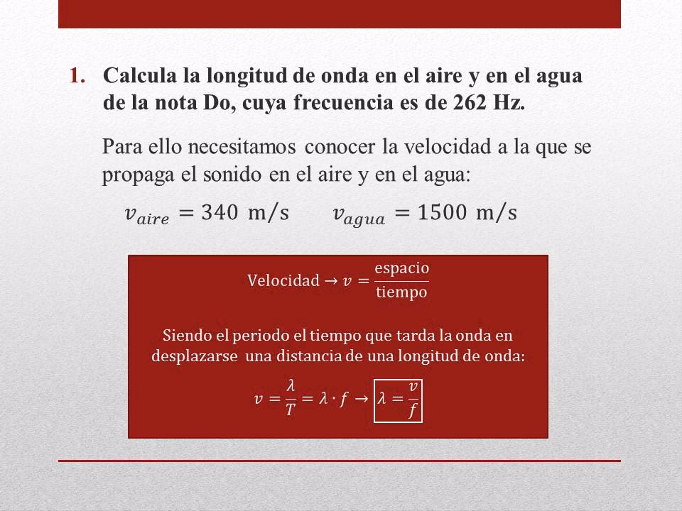 ¿Cuál es la longitud de onda del ultrasonido?