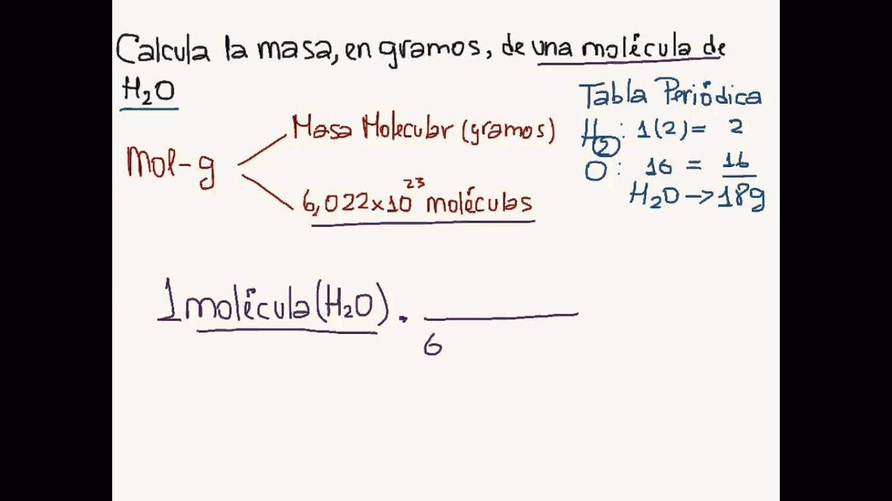 ¿Cómo se calcula la masa de un átomo en gramos?