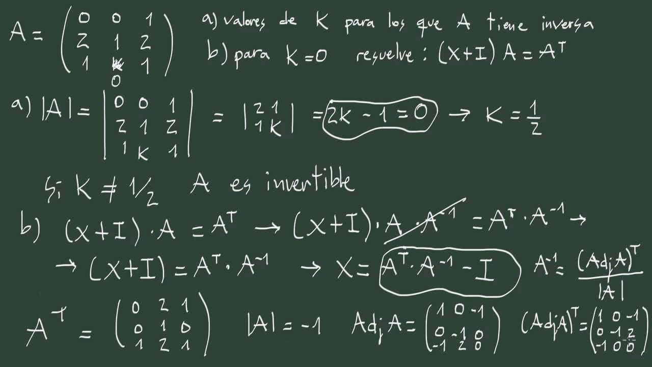 ¿Qué significa la k en una matriz?