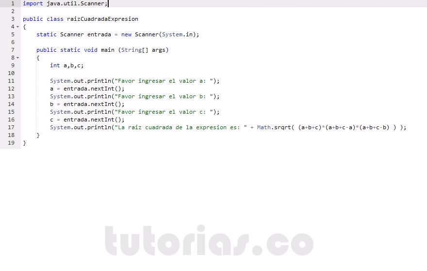 ¿Cómo utilizar sqrt()?