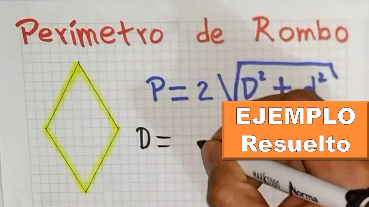 ¿Cuáles son las diagonales de un rombo si el perímetro es 112 m y el área es 238 m2?