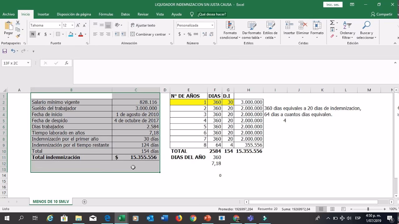 ¿Cómo se liquida un despido con causa?