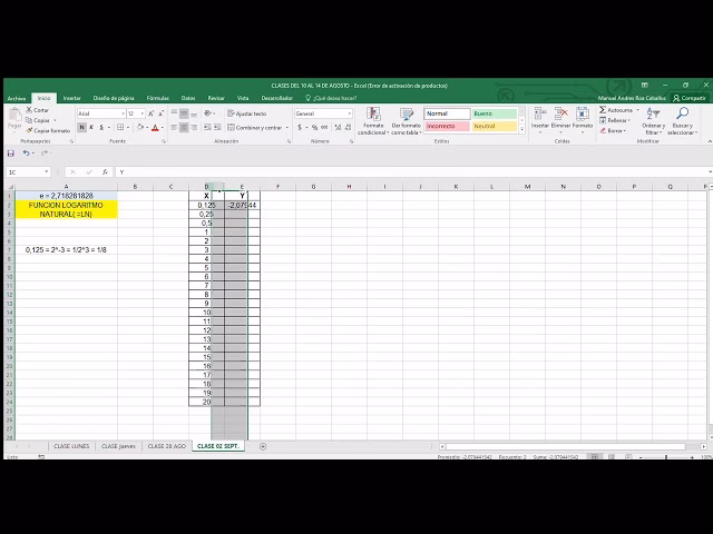 ¿Cómo sacar un logaritmo en Excel?