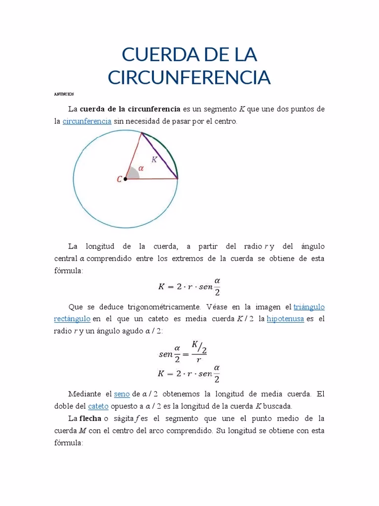 ¿Cómo calcular la longitud de una cuerda?