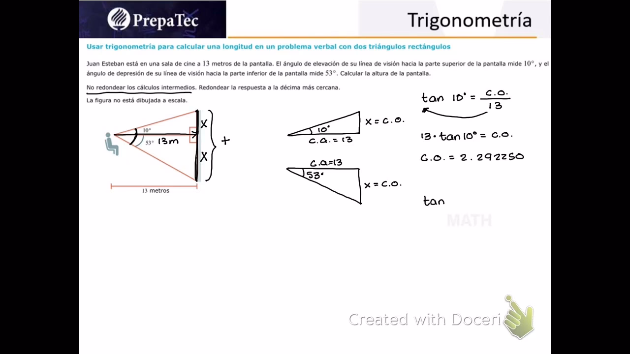 ¿Cómo sacar distancia en trigonometría?