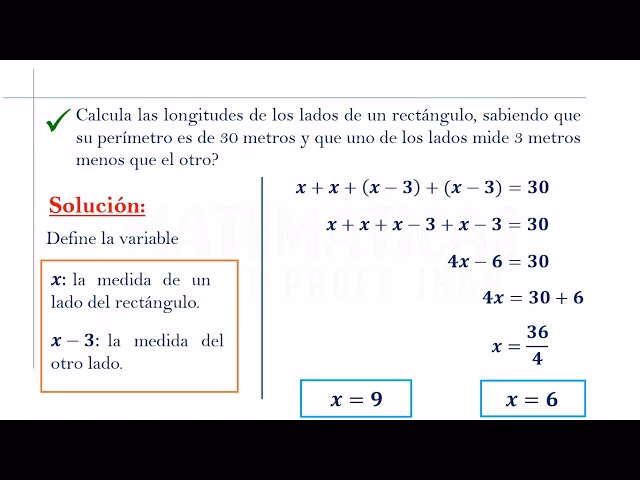 ¿Cómo sacar la longitud teniendo el perímetro?