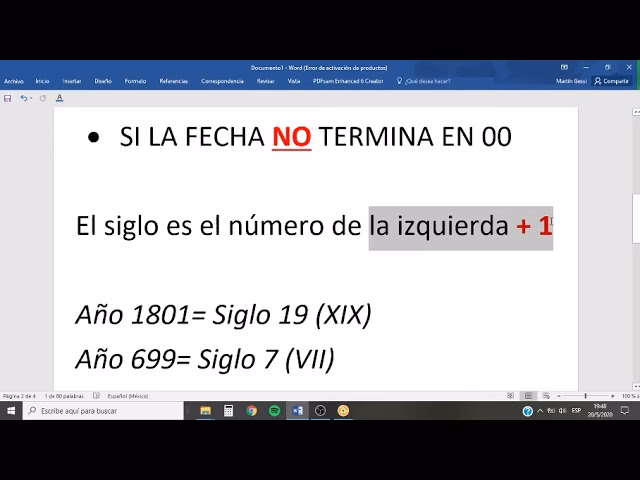 ¿Cómo calcular de años a siglos?