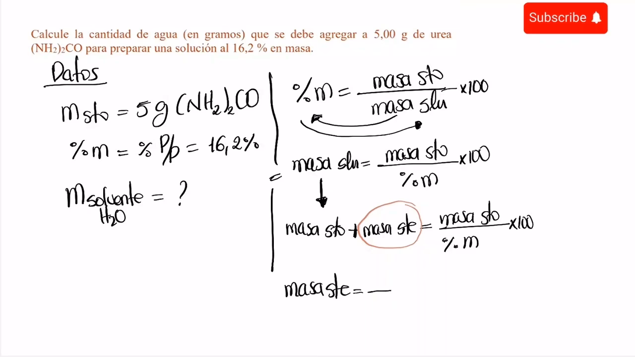 ¿Cuál es la concentración molar del agua?