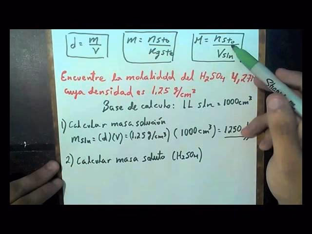 ¿Cómo calcular molalidad y molaridad?
