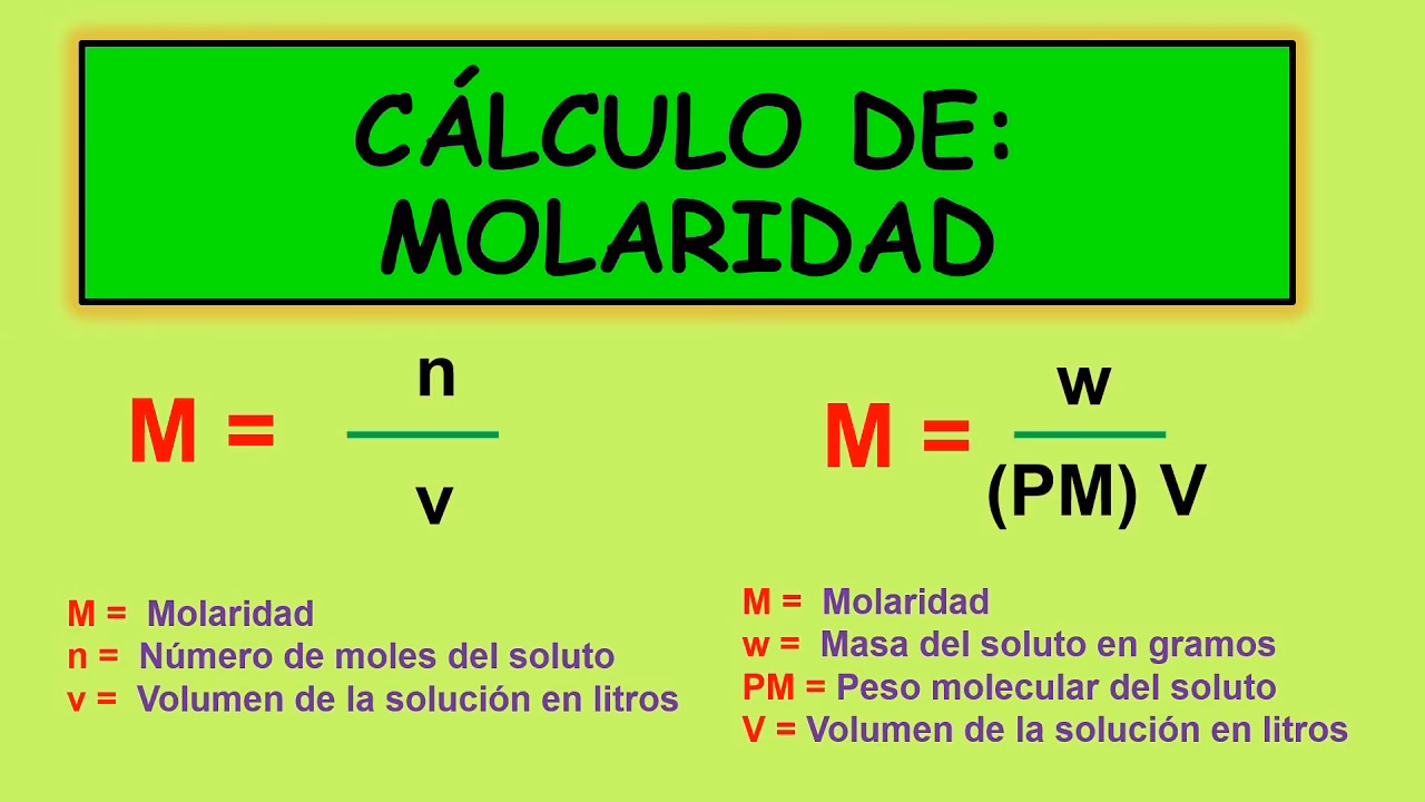 ¿Cómo calcular la molaridad a partir de m/v?