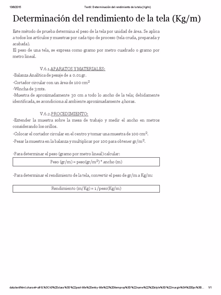 ¿Cómo se mide el peso de la tela?