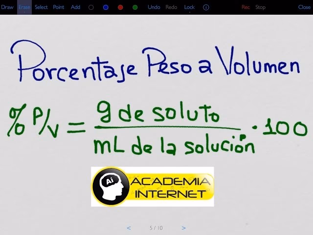 ¿Cómo calcular el porcentaje de peso por volumen?