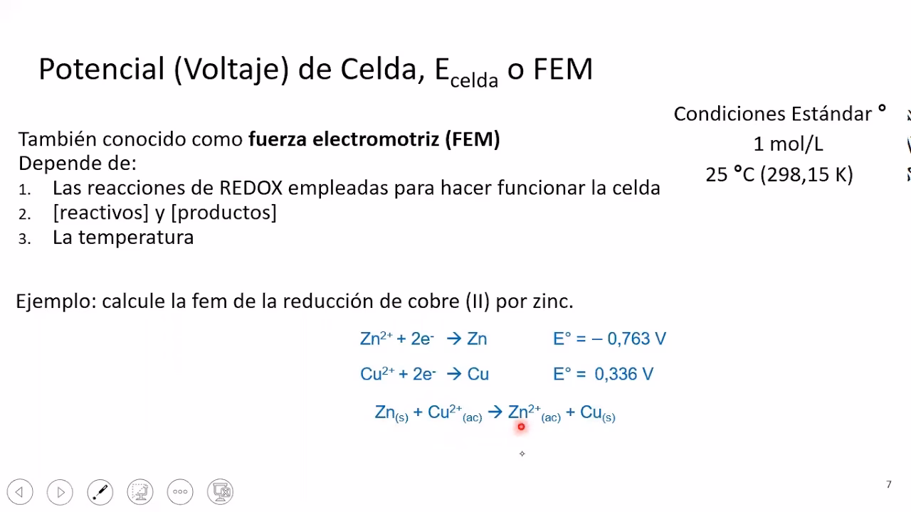 ¿Cómo se calcula el potencial estándar?