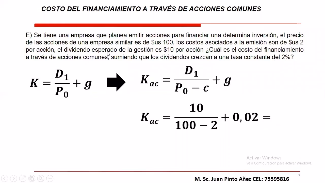 ¿Cómo se calcula el precio actual de una acción?