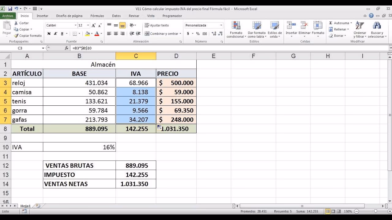 ¿Cómo se calcula el IVA en una compraventa?