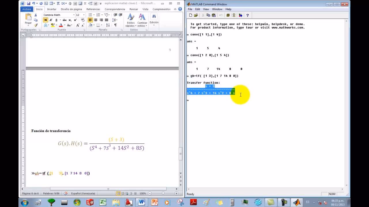 ¿Qué hace el comando roots en Matlab?