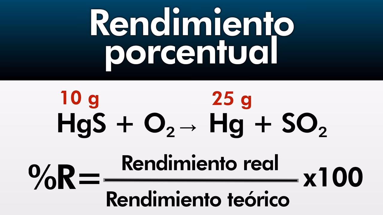 ¿Cómo se calcula el rendimiento en estequiometría?