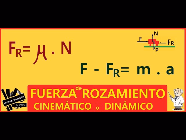 ¿Cuál es la fórmula del coeficiente de rozamiento?