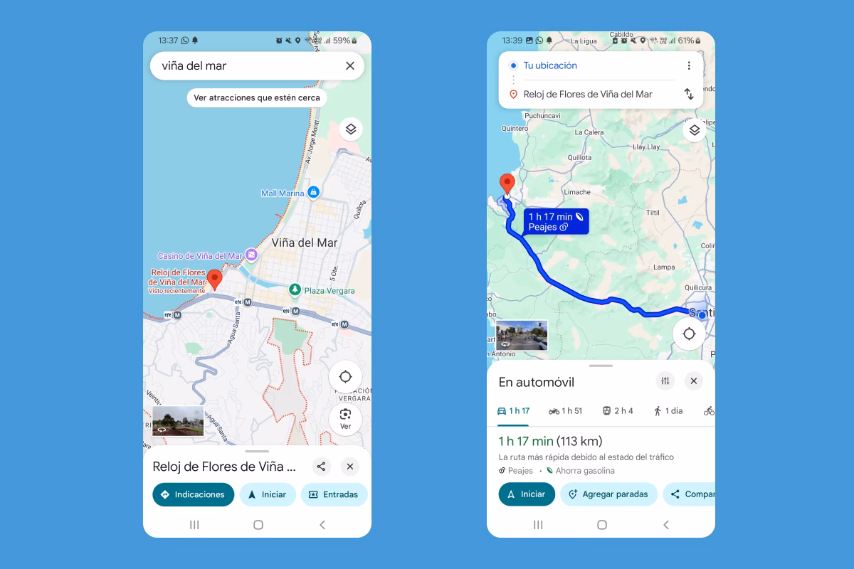 ¿Cómo puedo obtener una ruta a pie en Google Maps?