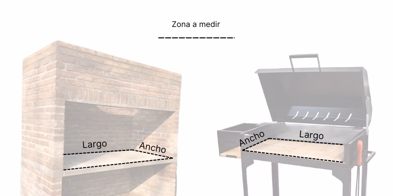 ¿Qué medidas tiene una parrilla de material?