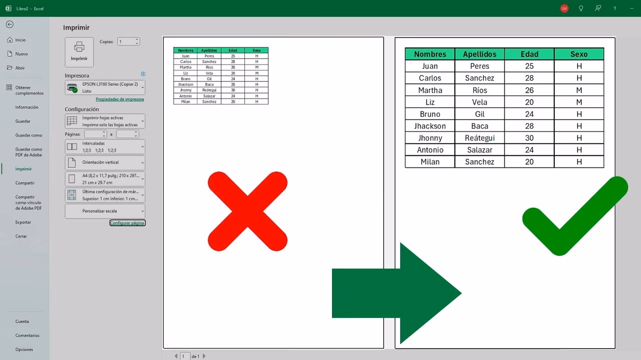 ¿Cómo puedo calcular el tamaño de una hoja en Excel?
