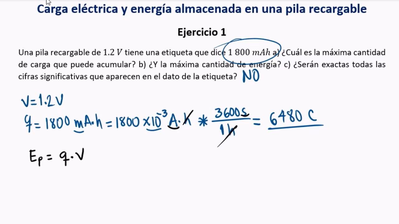¿Cómo calcular el tiempo de recarga de una batería?