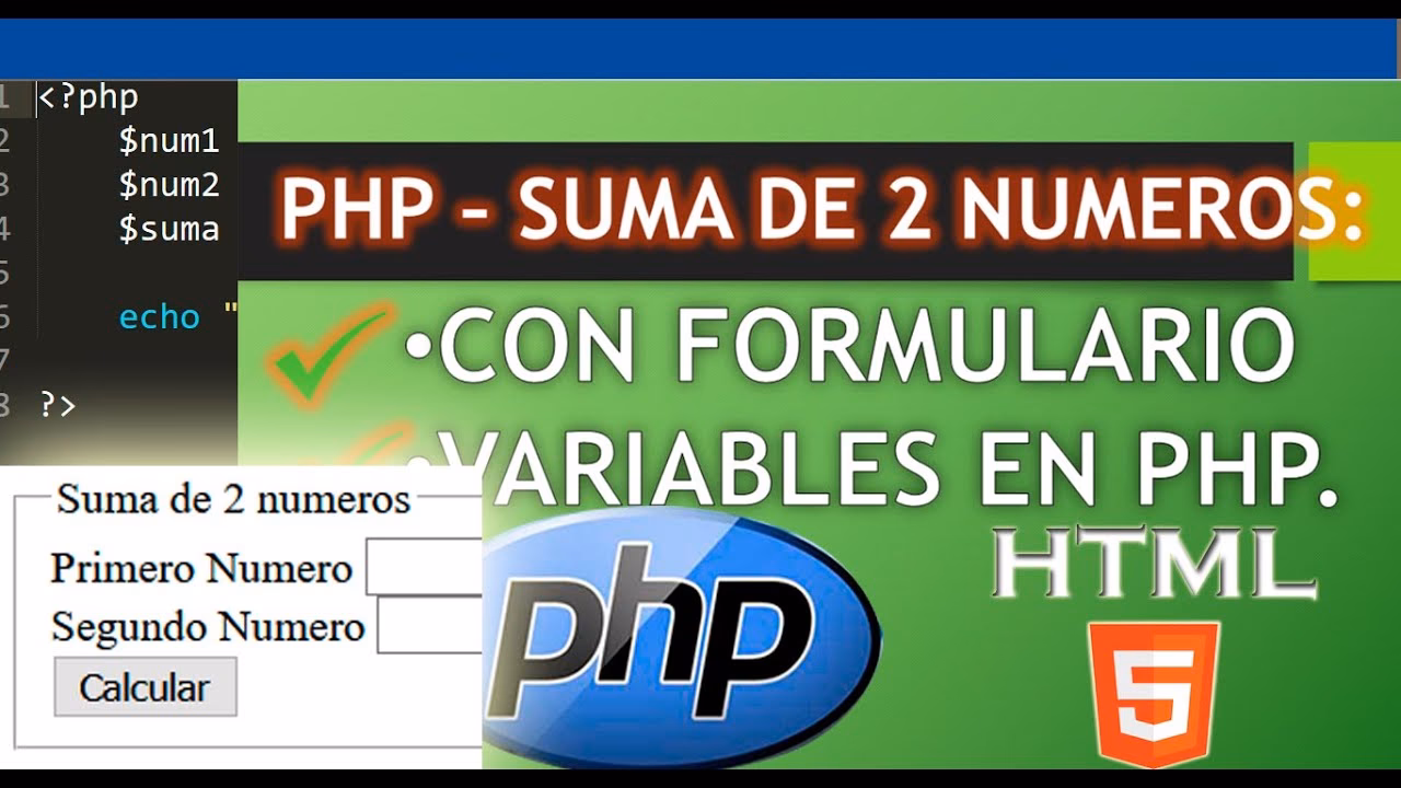 ¿Cómo hacer una suma de dos números en PHP?