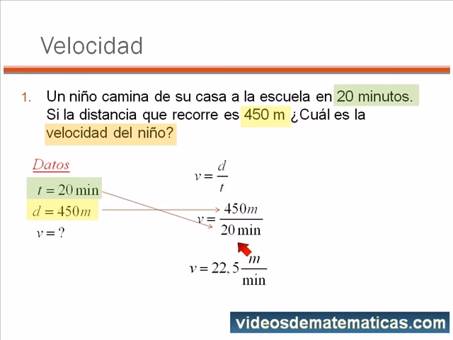 ¿Cuál es la fórmula para calcular la velocidad?