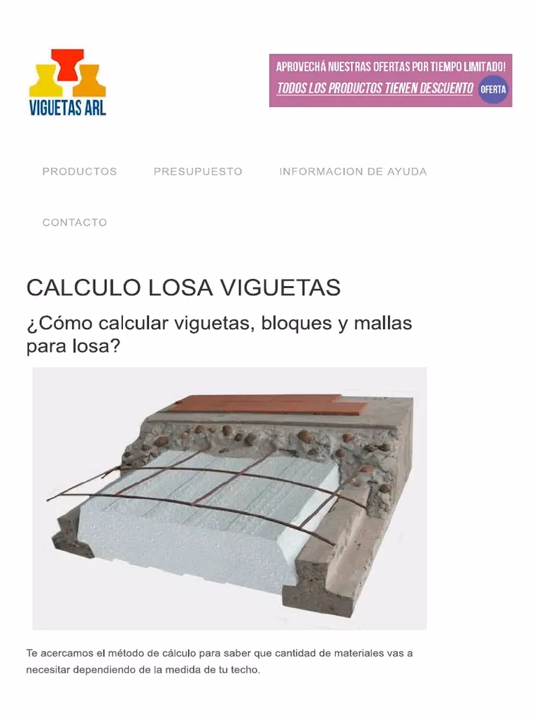¿Cómo calcular la cantidad de viguetas?