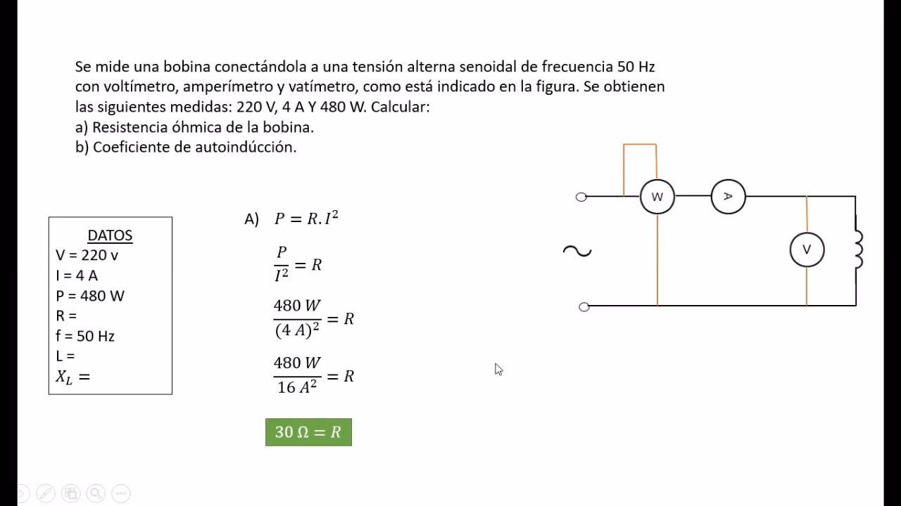 ¿Cuál es la fórmula para calcular la resistencia de una bobina?