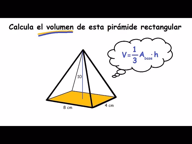 ¿Cuál es la fórmula para calcular el volumen de una pirámide?