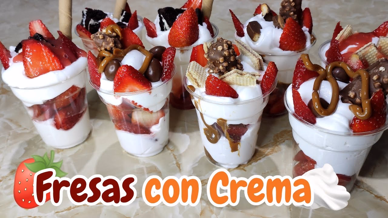 ¿Cómo se preparan las frutillas con crema?