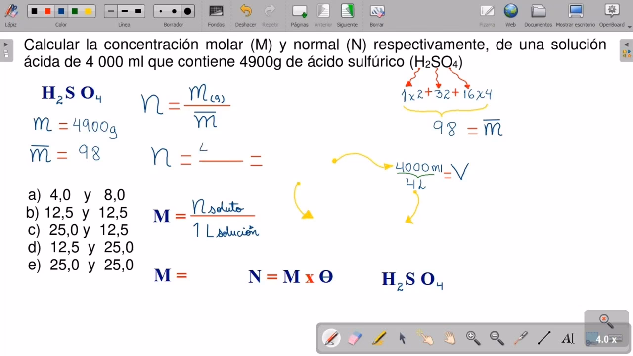 ¿Cómo pasar de mg/ml a molaridad?