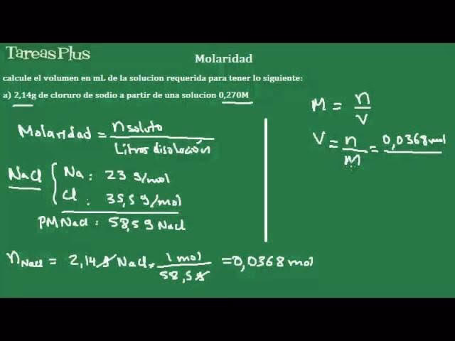 ¿Cómo calcular concentraciones molares?