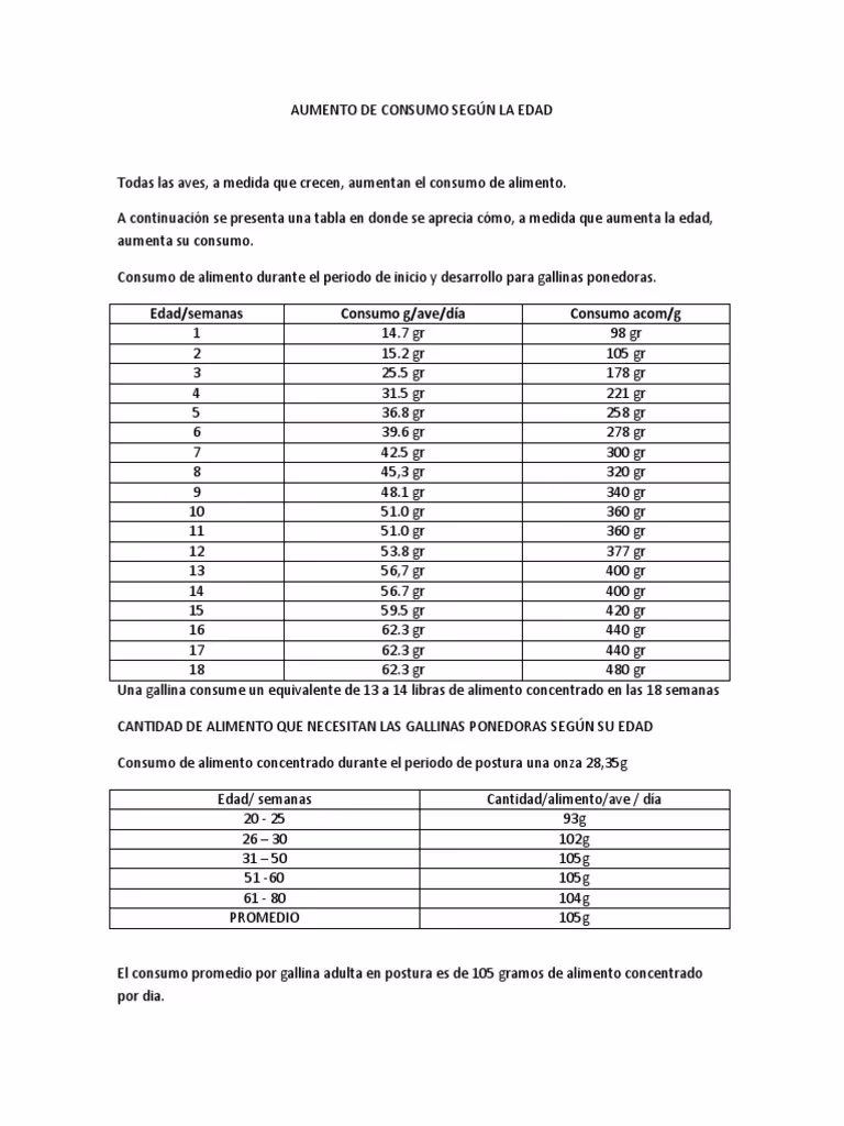 ¿Cuánto consume una ponedora al día?