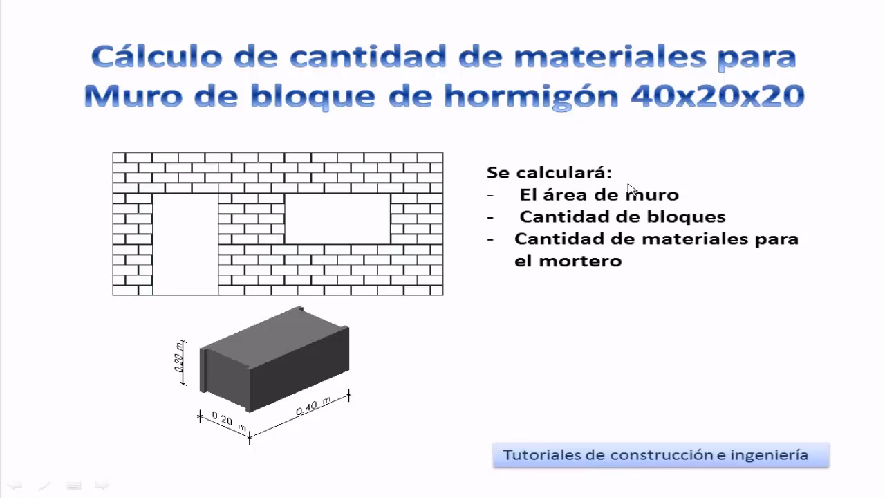 ¿Cómo calcular el número de bloques necesarios para un muro?