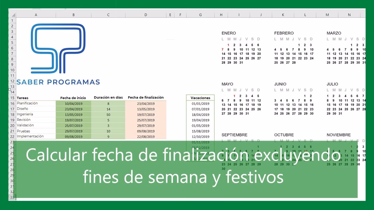 ¿Cómo contar días festivos en Excel?