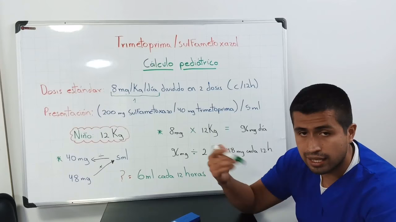 ¿Cómo se calcula la dosis de cotrimoxazol para niños?