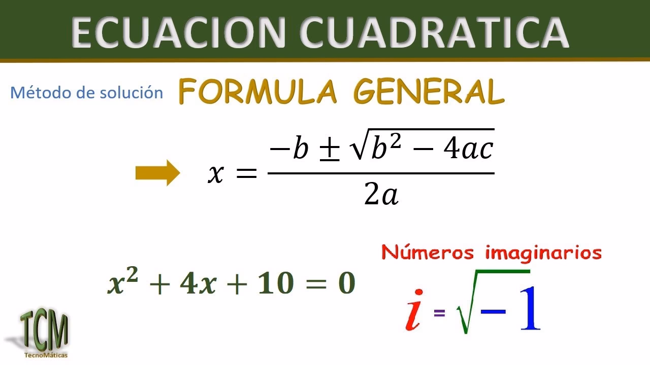 ¿Cuál es la ecuación general para números complejos?