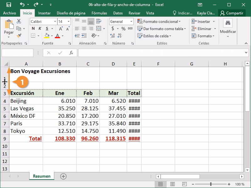 ¿Cuál es el ancho de la columna estándar?