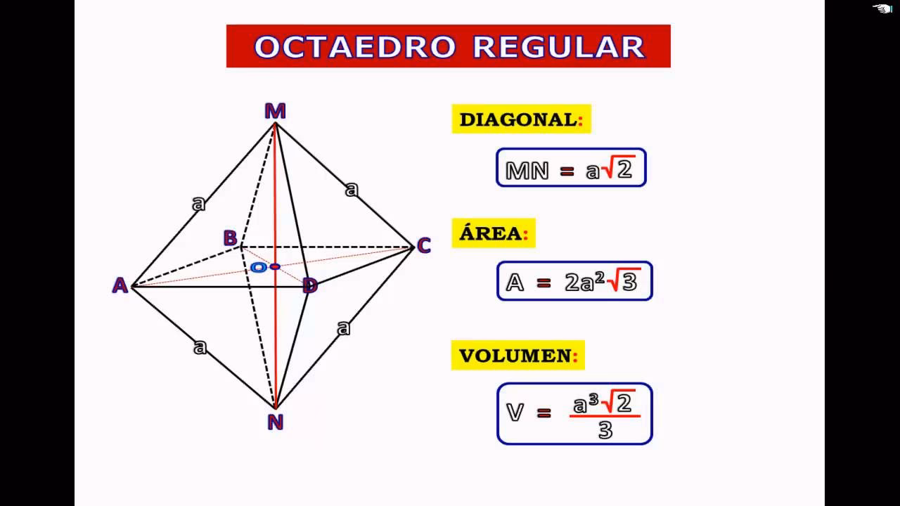 ¿Cómo se calcula el volumen de un octaedro?