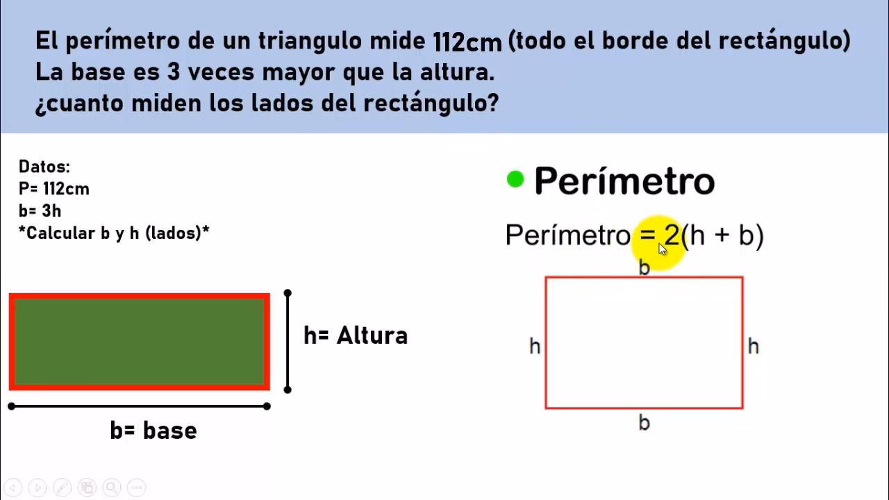 ¿Cómo sacar los lados de un rectángulo si tengo el perímetro?
