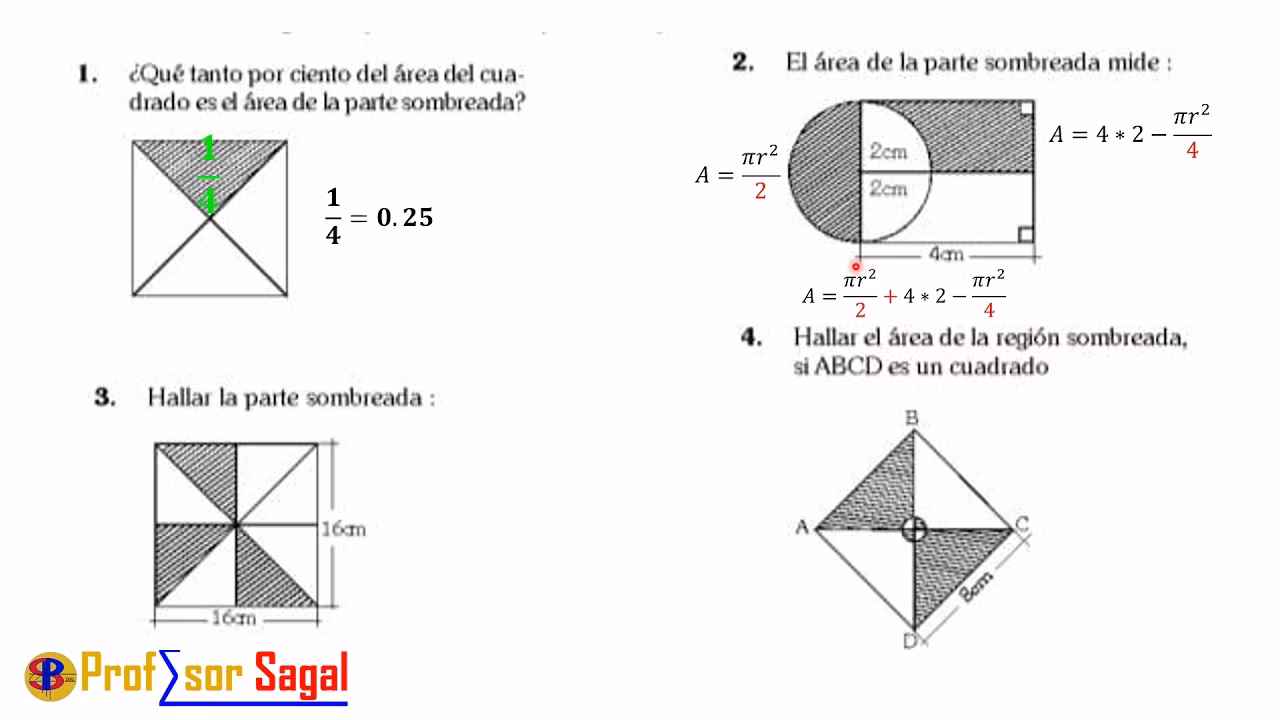 ¿Cómo se calcula la área sombreada?